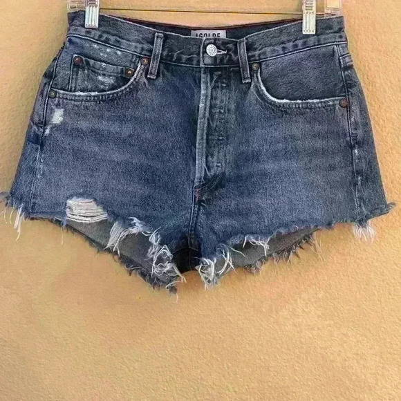 Agolde “Parker” Distressed Jean Shorts Size 26 - Picture 6 of 15